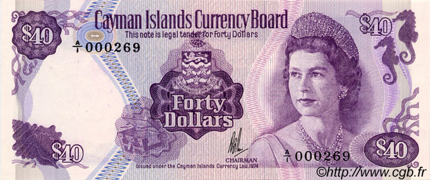 40 Dollars ISLAS CAIMáN  1981 P.09a FDC