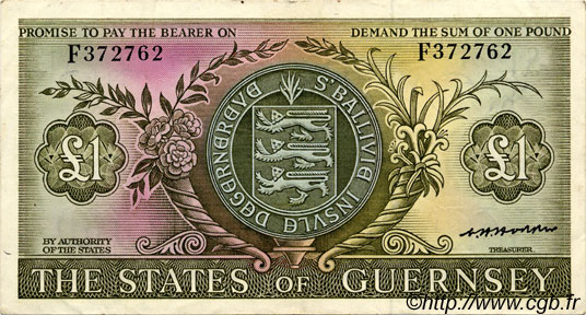 1 Pound GUERNSEY  1969 P.45b VF