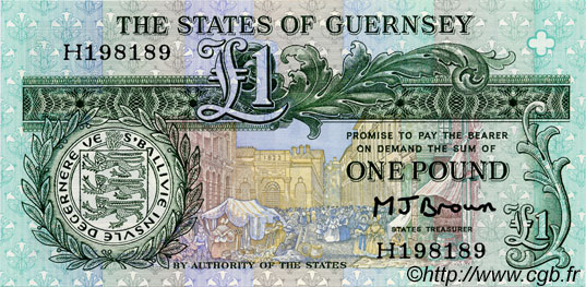 1 Pound GUERNSEY  1980 P.48b SC+