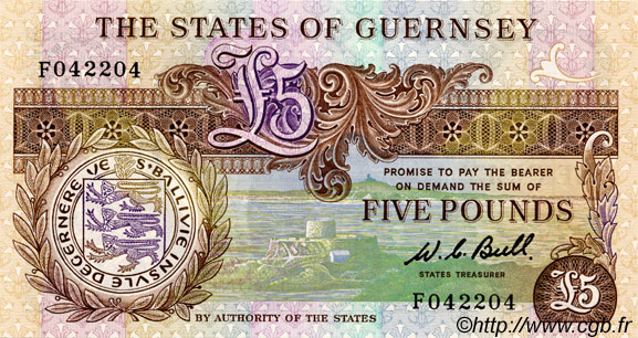 5 Pounds GUERNSEY  1980 P.49 UNC