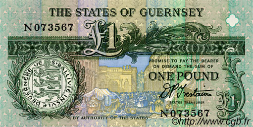 1 Pound GUERNSEY  1991 P.52b UNC-