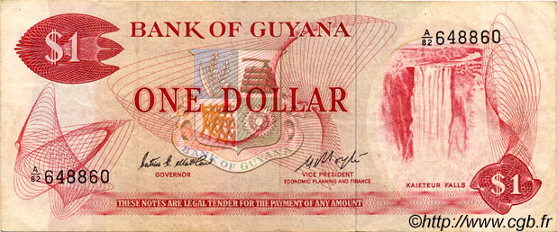 1 Dollar GUYANA  1982 P.21e SS