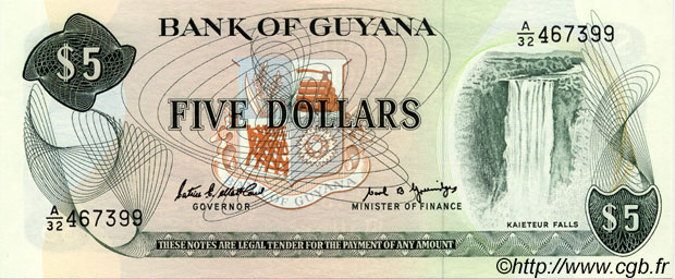 2 Dollars GUYANA  1989 P.22e UNC