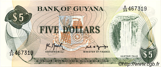 2 Dollars GUYANA  1992 P.22f FDC