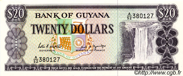 20 Dollars GUYANA  1989 P.24d ST
