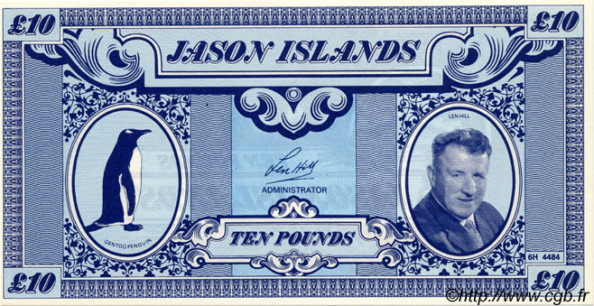 10 Pounds JASON ISLANDS  1978  UNC