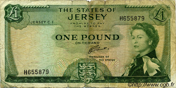 1 Pound JERSEY  1963 P.08b G