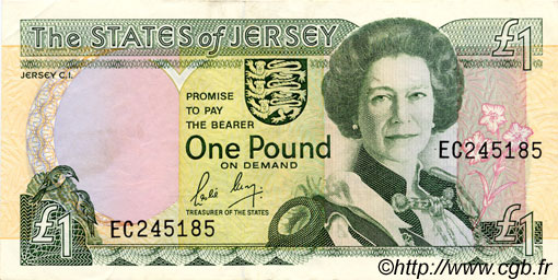 1 Pound JERSEY  1989 P.15a XF