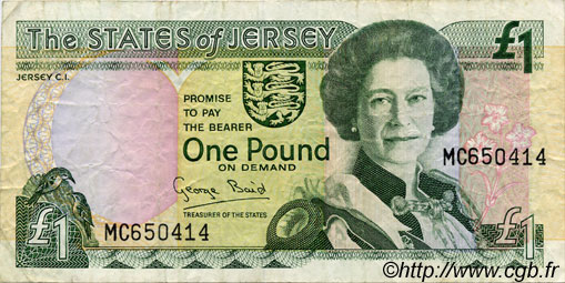 1 Pound JERSEY  1993 P.20a F