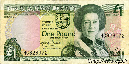 1 Pound JERSEY  1993 P.20a VF