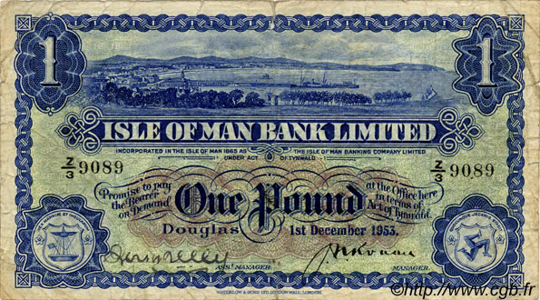 1 Pound ÎLE DE MAN  1953 P.06c S