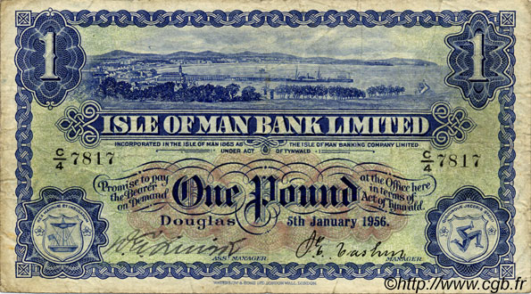 1 Pound ISLE OF MAN  1956 P.06d F