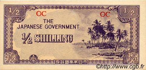 1/2 Shilling OCEANIA  1942 P.01c q.FDC