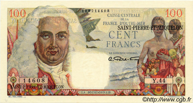 100 Francs La Bourdonnais SAINT-PIERRE UND MIQUELON  1946 P.26 fST+