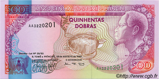 500 Dobras SAO TOMÉ Y PRíNCIPE  1993 P.063 FDC