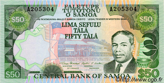 50 Tala SAMOA  1990 P.29 fST+