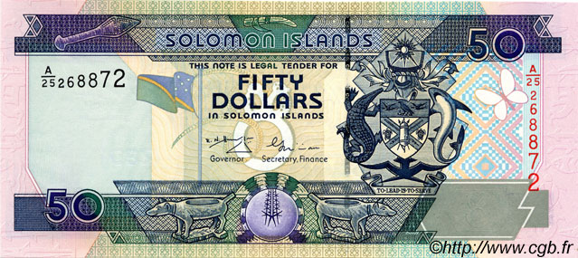 50 Dollars ISLAS SOLOMóN  2001 P.24 SC+
