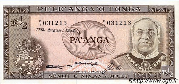 1/2 Pa anga TONGA  1982 P.18c ST