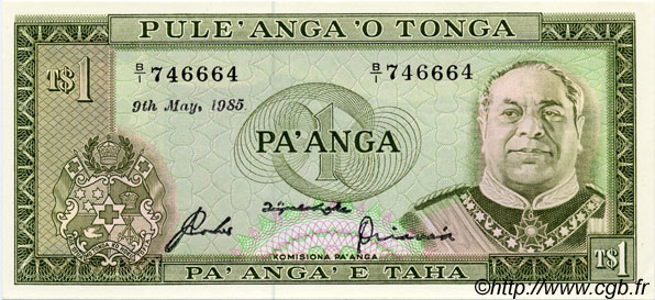 1 Pa anga TONGA  1985 P.19b UNC-