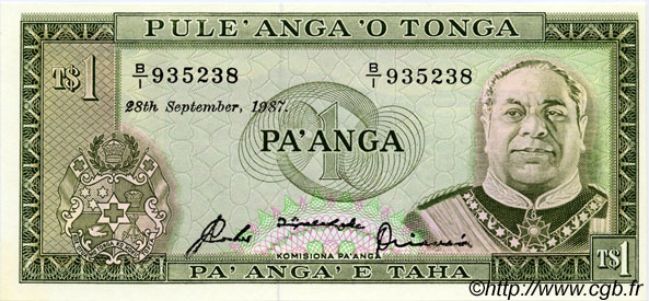 1 Pa anga TONGA  1987 P.19b UNC