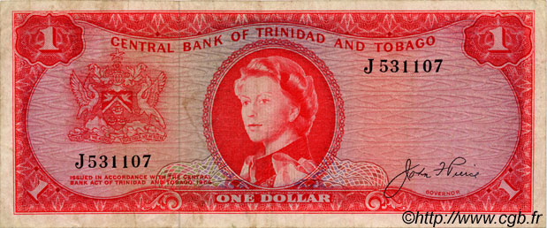 1 Dollar TRINIDAD E TOBAGO  1964 P.26a q.BB