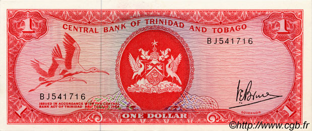1 Dollar TRINIDAD Y TOBAGO  1977 P.30a EBC