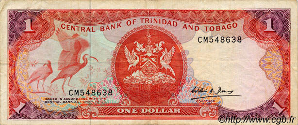 1 Dollar TRINIDAD Y TOBAGO  1985 P.36b BC