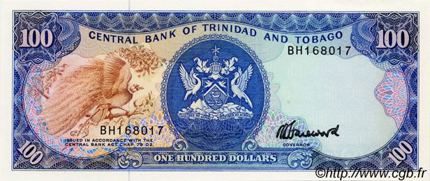 100 Dollars TRINIDAD Y TOBAGO  1985 P.40c FDC