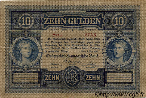 10 Gulden AUSTRIA  1880 P.001 BB