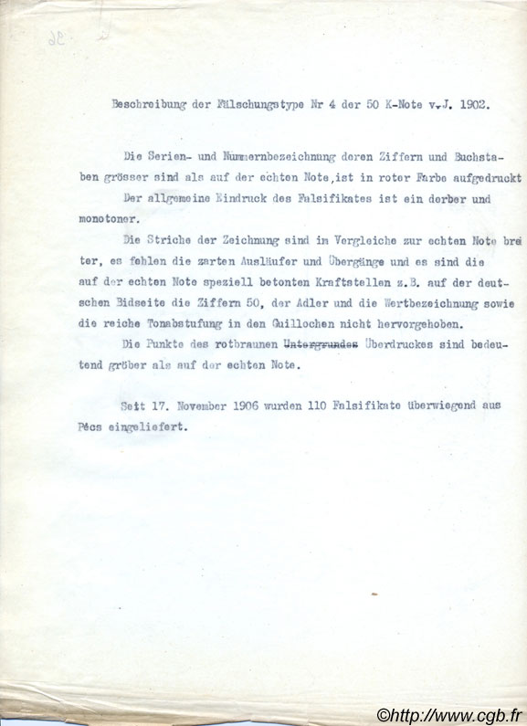 50 Kronen Faux ÖSTERREICH  1902 P.006x S
