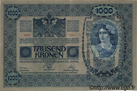 1000 Kronen AUSTRIA  1902 P.008a SPL