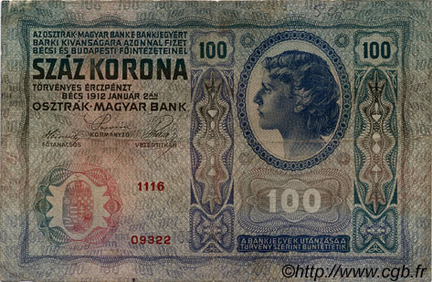 100 Kronen ÖSTERREICH  1912 P.012 fSS