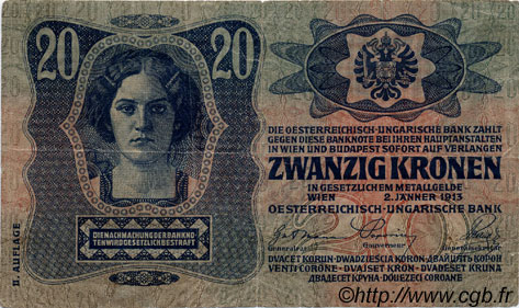 20 Kronen ÖSTERREICH  1913 P.014 fS