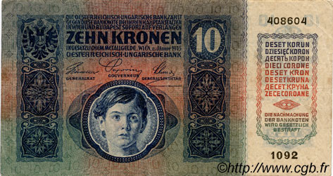 10 Kronen AUSTRIA  1915 P.019 BB