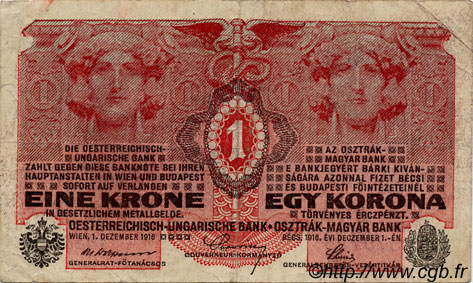 1 Krone AUSTRIA  1916 P.020 MB