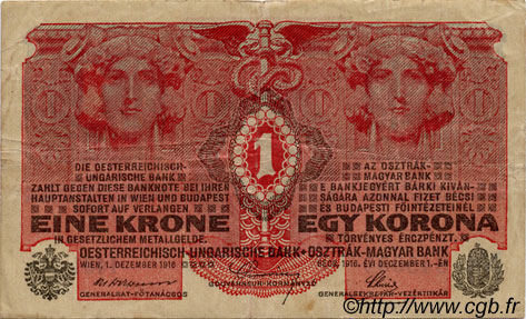 1 Krone AUSTRIA  1916 P.020 VF