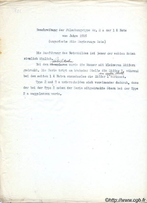 1 Krone Faux AUSTRIA  1916 P.020x F+