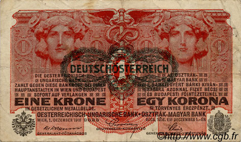 1 Krone AUSTRIA  1919 P.049 MBC