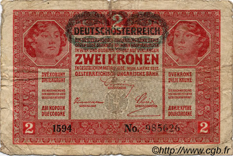 2 Kronen AUSTRIA  1919 P.050 RC