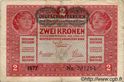 2 Kronen AUSTRIA  1919 P.050 MB