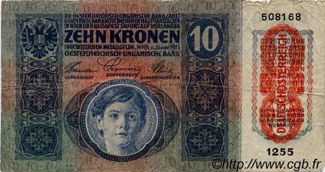 10 Kronen AUSTRIA  1919 P.051a MB