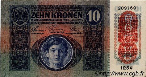 10 Kronen AUSTRIA  1919 P.051a XF+