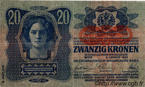 20 Kronen AUSTRIA  1919 P.053a BB