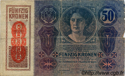 50 Kronen AUTRICHE  1919 P.054a B