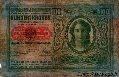 100 Kronen AUSTRIA  1919 P.055a B