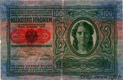 100 Kronen AUSTRIA  1919 P.055a MB