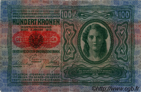 100 Kronen AUSTRIA  1919 P.055a MBC+