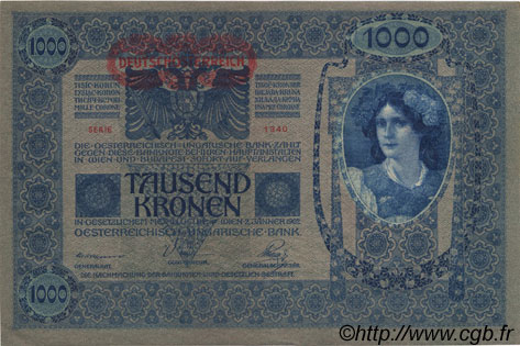 1000 Kronen AUSTRIA  1919 P.057a UNC-