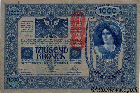 1000 Kronen ÖSTERREICH  1919 P.059 S