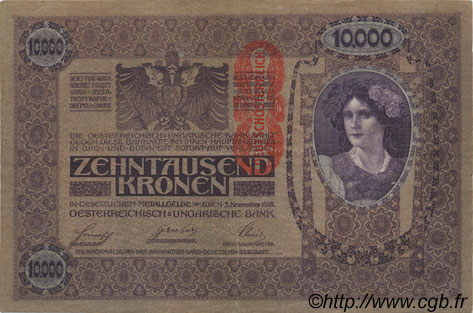 10000 Kronen AUSTRIA  1919 P.064 MBC